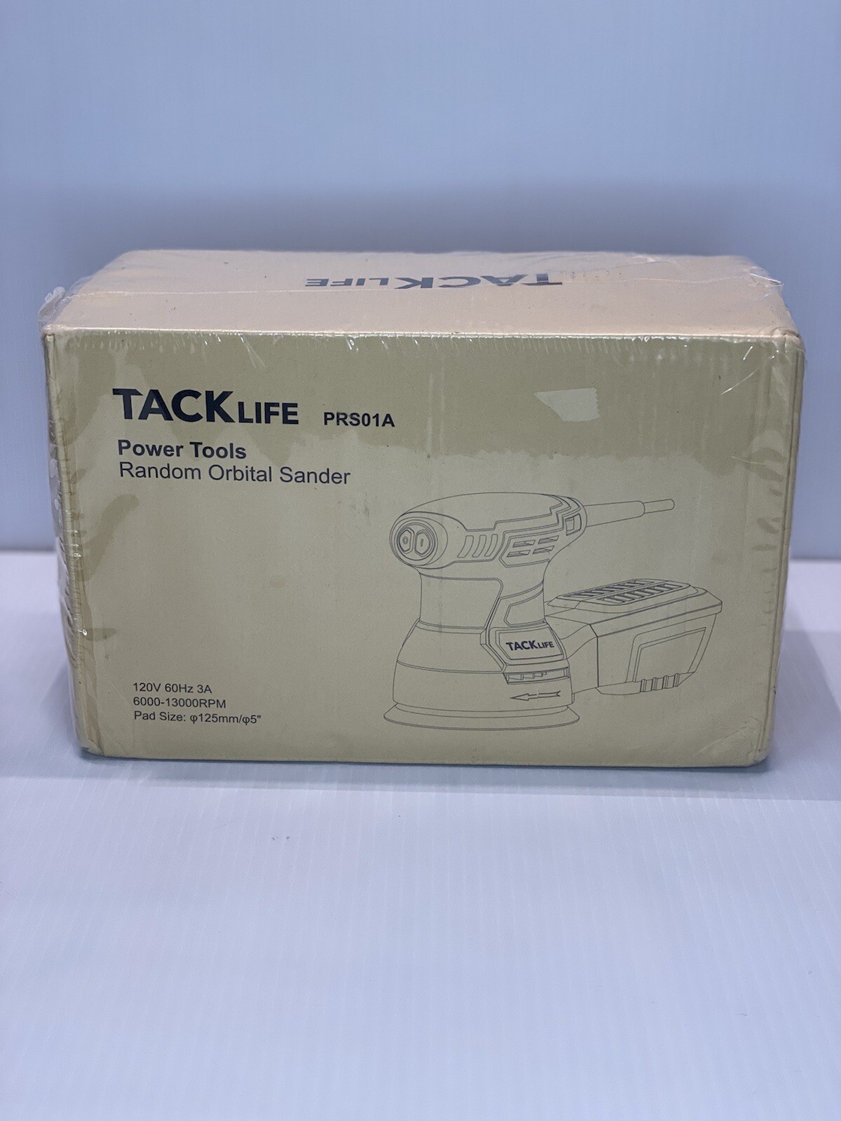 TACKLIFE 5-Inch Random Orbit Sander 3.0A with 12Pcs Sandpapers, 6 Variable Speed