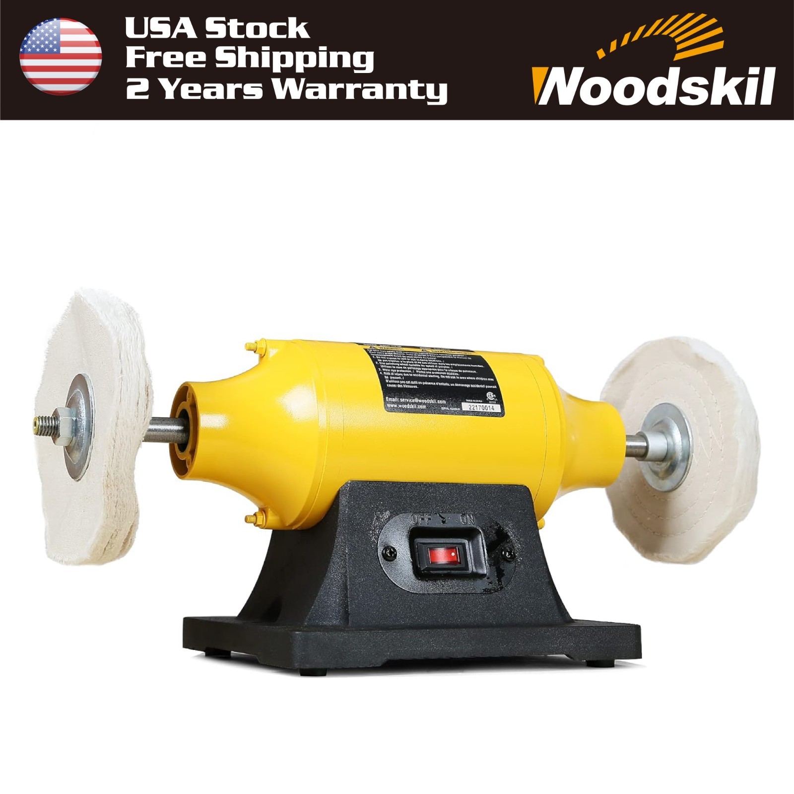 Woodskil 4.0A Bench Buffer Polisher, 6 Inch Jewelry Buffer Polishing Machine