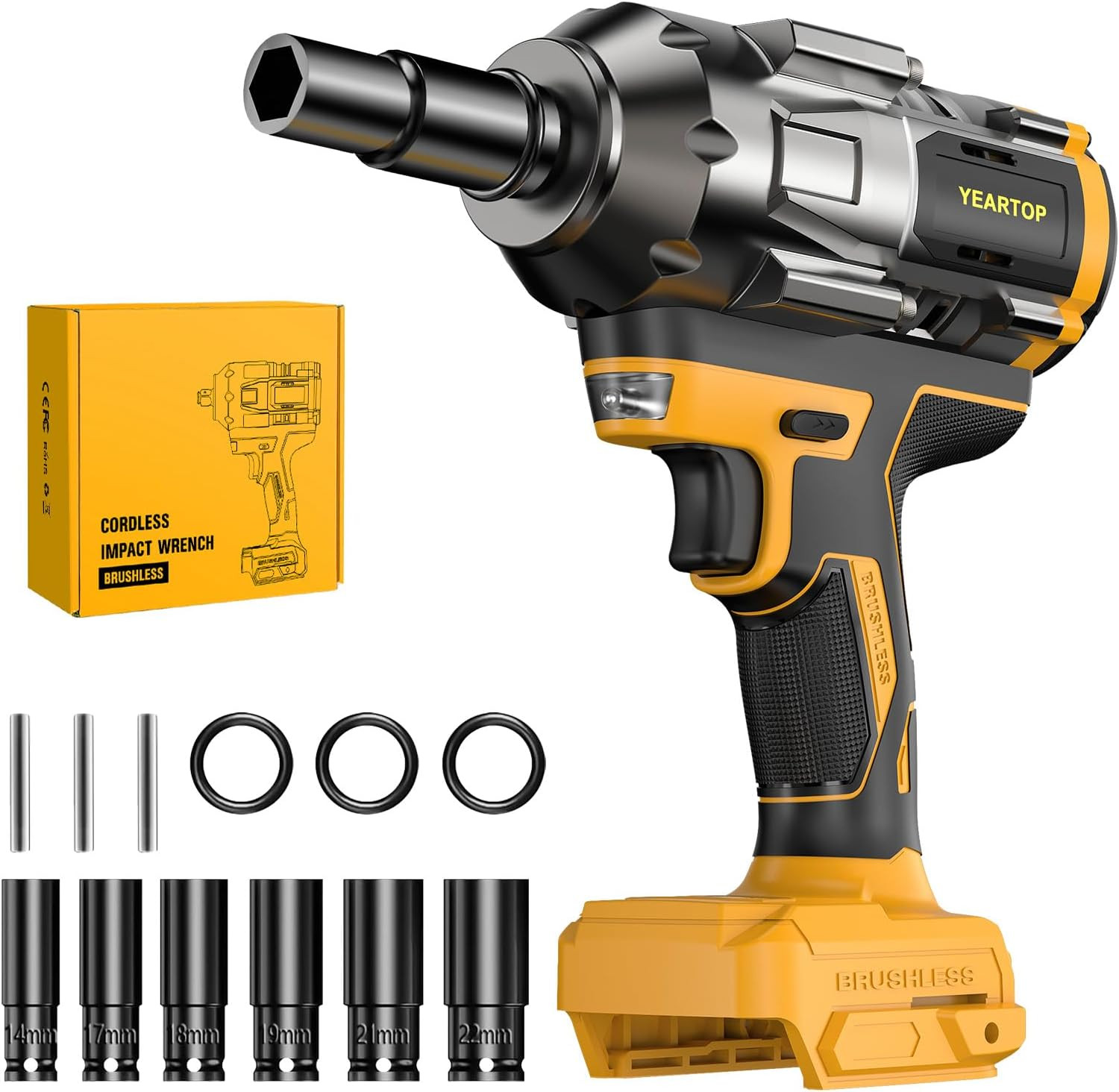 Cordless Impact Wrench 1/2 Inch Compatible with Dewalt 20V Battery, 900FT-LBS Hi