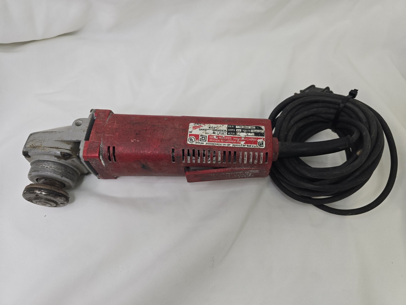 Milwaukee Sander Grinder 4-1/2&Prime; 6140 USA 5.5a 120v Grinder Only