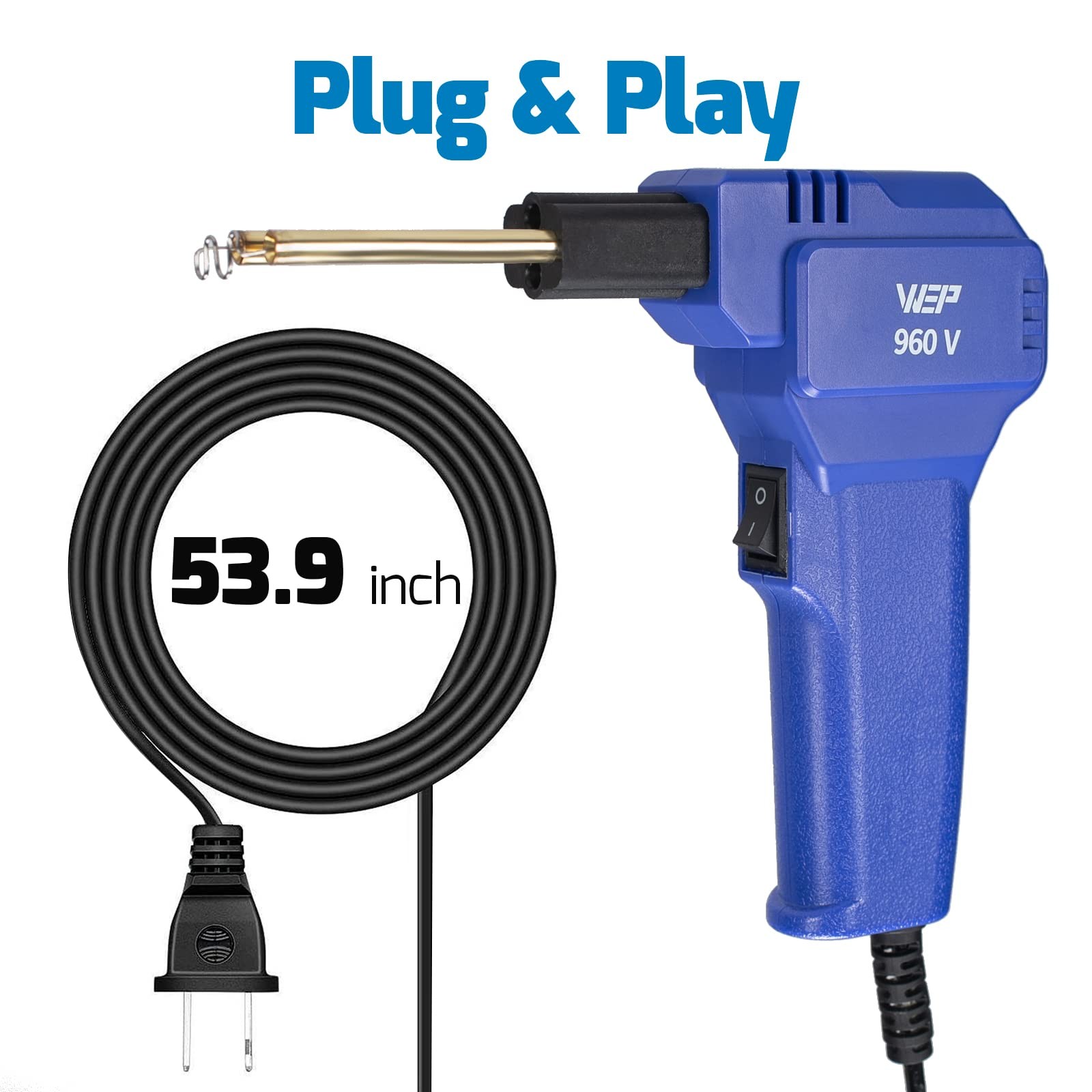 960v Plastic Welder Kit 110v With Led Lights With 200 Hot Staples And Pliers For
