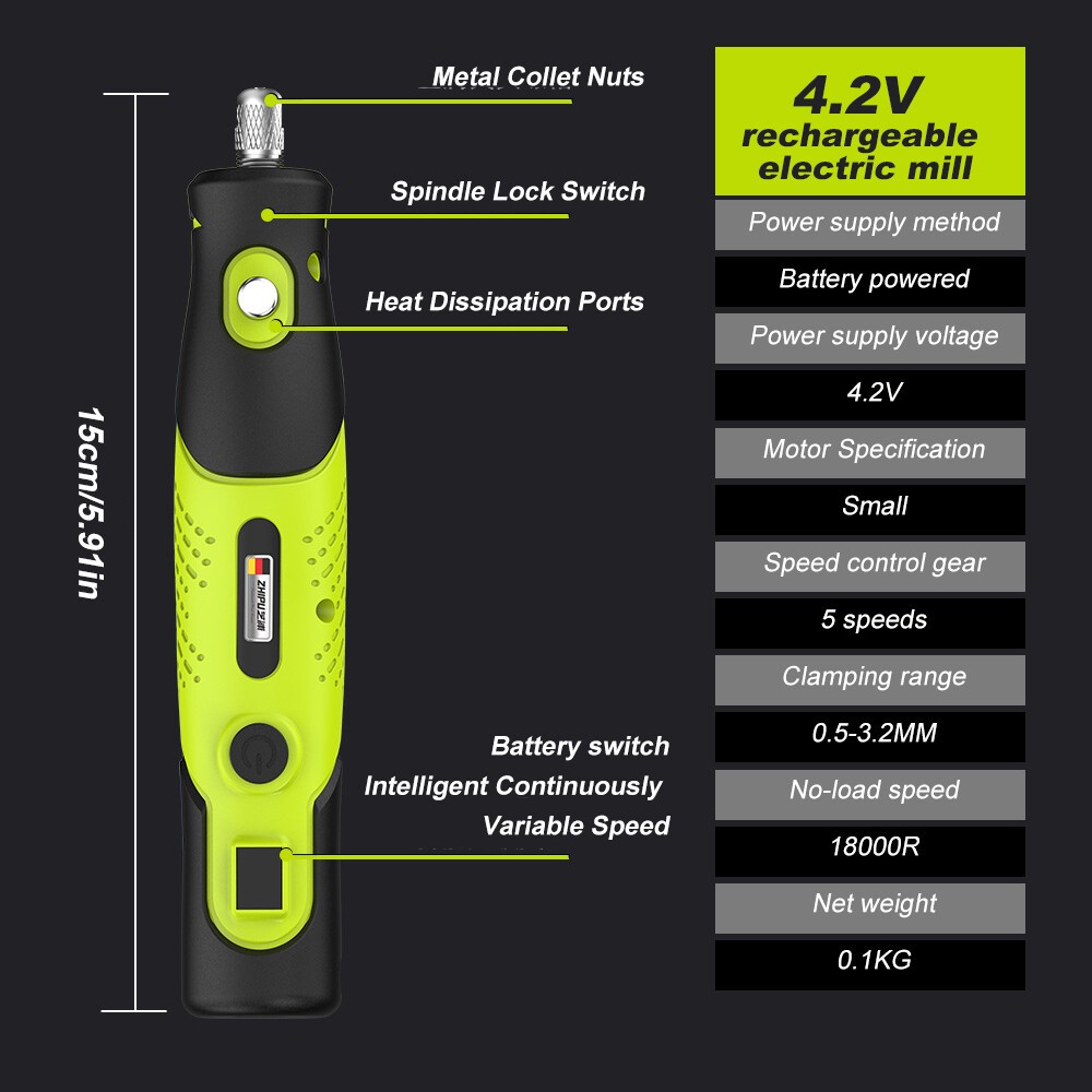 231pcs Mini Cordless Rotary Tool USB Rechargeable 5 Speed Electric Grinder Pen.