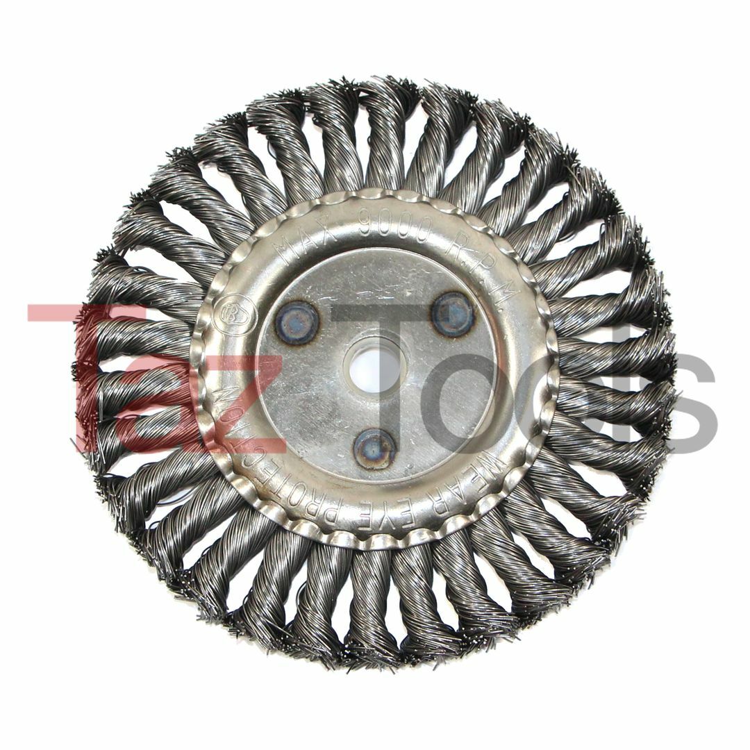 6&Prime; Steel Wire Wheel Brush and 6&Prime; Coarse Knotted Knot 2pcs set for Bench Grinder