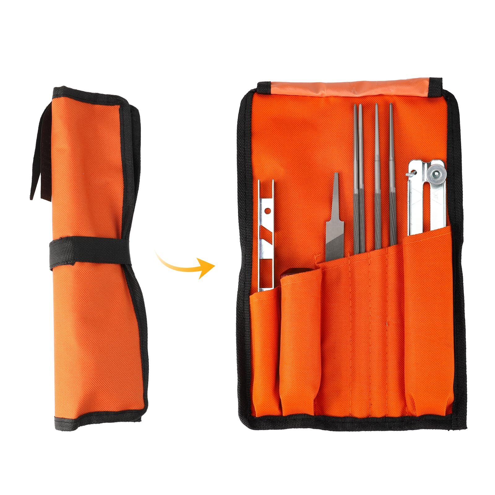 Universal Chainsaw Sharpener Kit Chainsaw Chain Sharpening with 4 Sizes Round