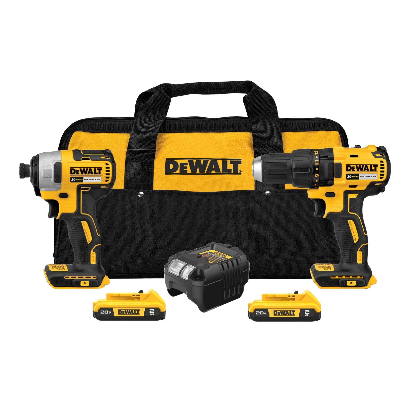 DEWALT 20V MAX Cordless Power Tool Combo Kit DCK277D2 Drill Driver