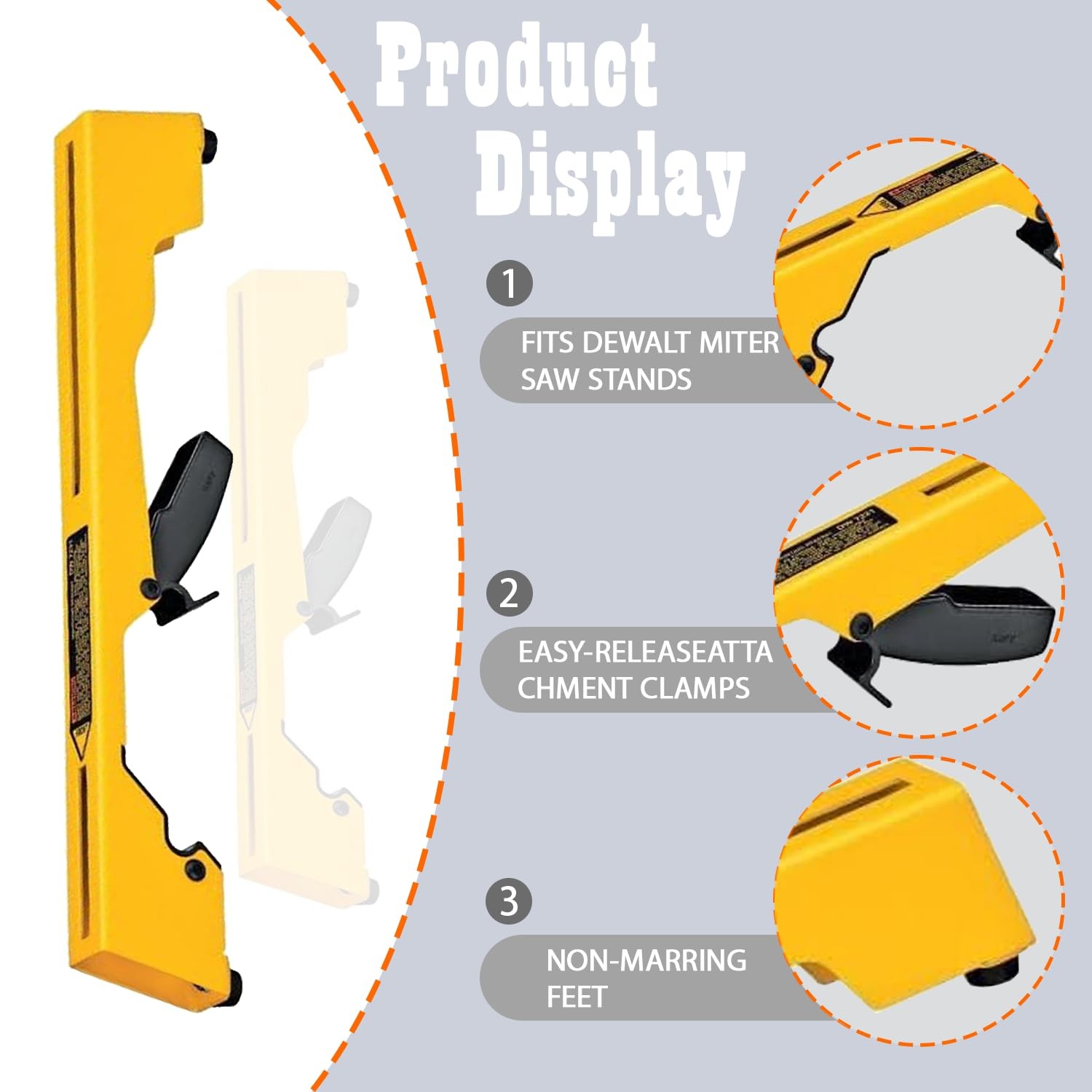 New Design 1 Set Miter Saw Mounting Brackets fits for Dewalt&rsquo;s Yello