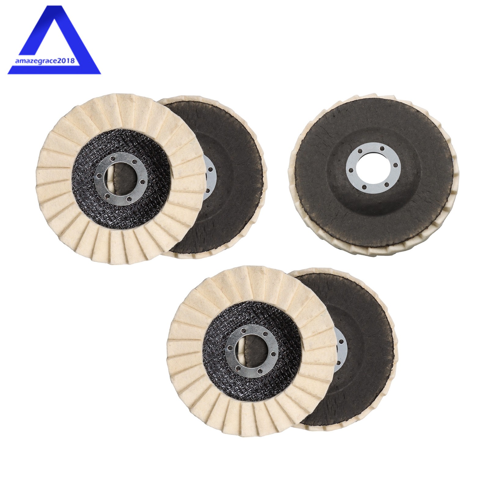 5 Pack Felt Flap Disc Abrasives 4-1/2&Prime; × 7/8&Prime; Arbor, Wool Polishing Wheel Disc