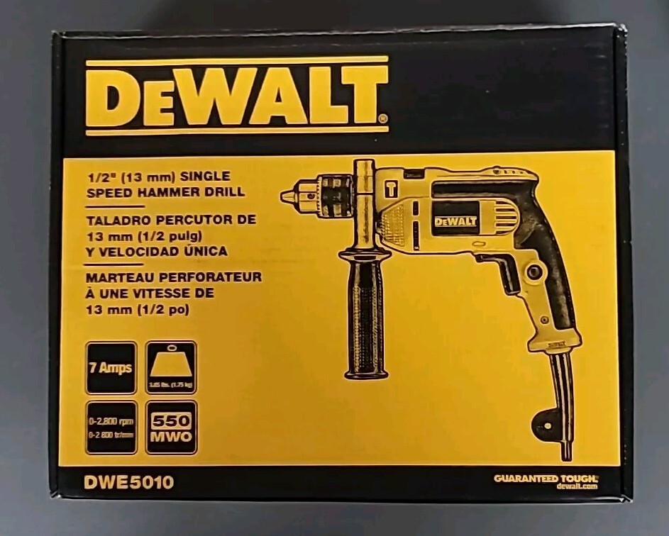 DEWALT DWE5010 1/2 inch Single Speed Hammer Drill. **Brand New Sealed**