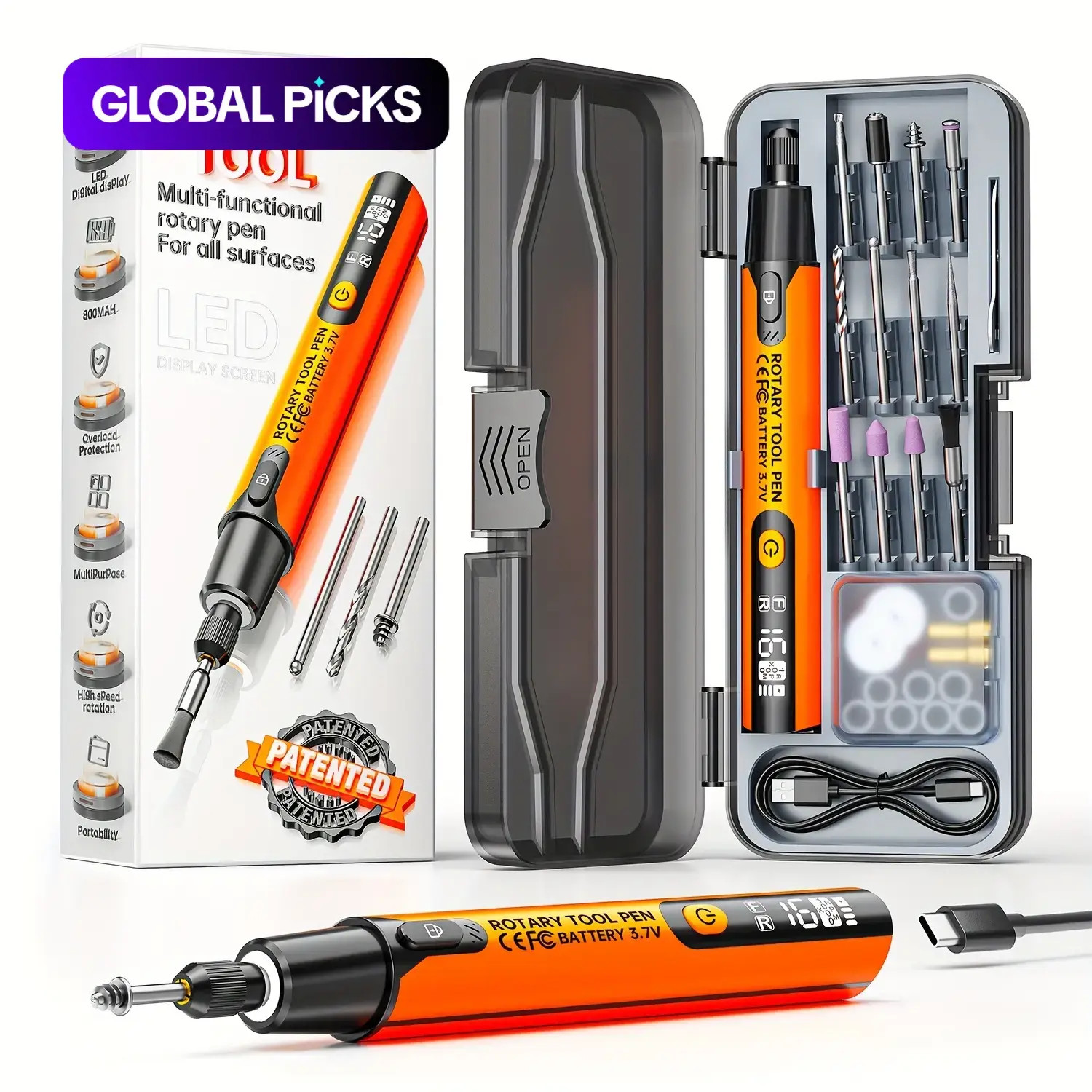 39Pcs Usb-Powered Electric Grinding & Polishing Tool Set, Power Tools, Car Polis