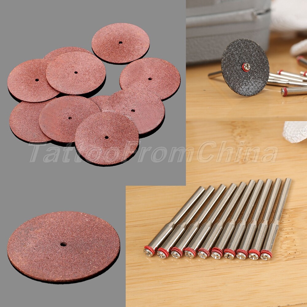 10Pcs 38mm Resin Grinding Cutting Wheels Disc & 3.175mm Mandrel for Rotary Tool