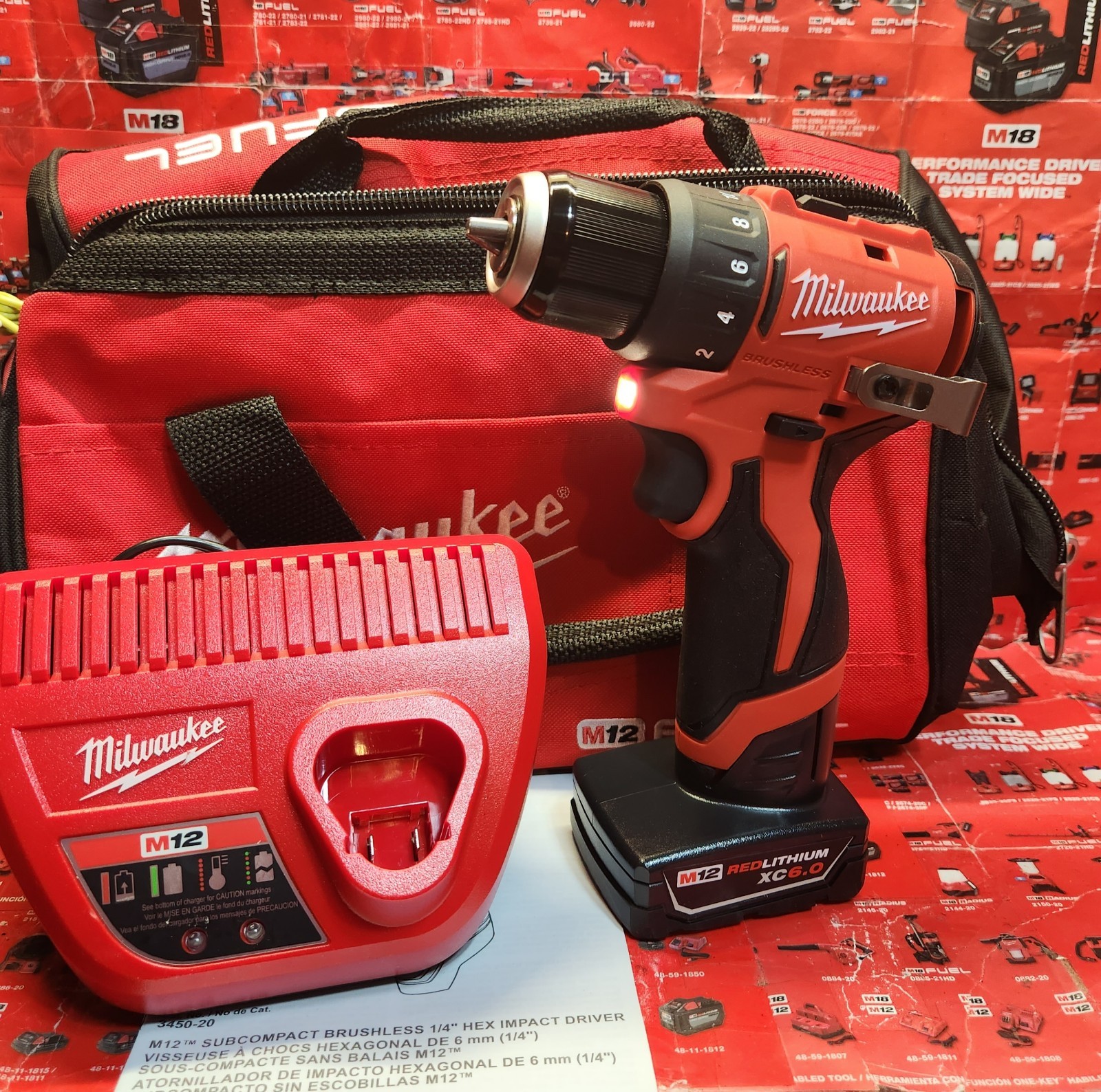 ⭐️NEW 2025 PIPELINE⭐️ Milwaukee M12 BRUSHLESS Drill Kit 3401-21XC