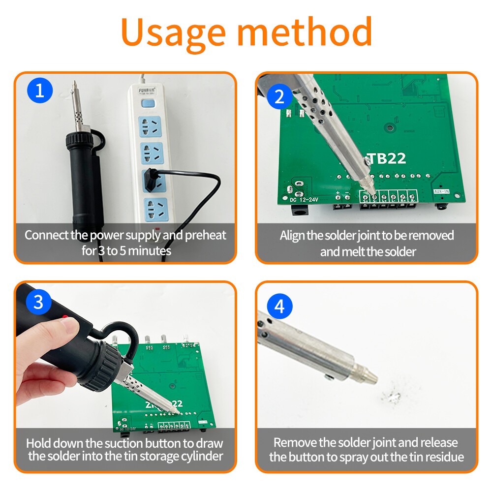 Electric Vacuum Solder Sucker Desoldering Suction Pump Iron Gun Drill Rod Tool