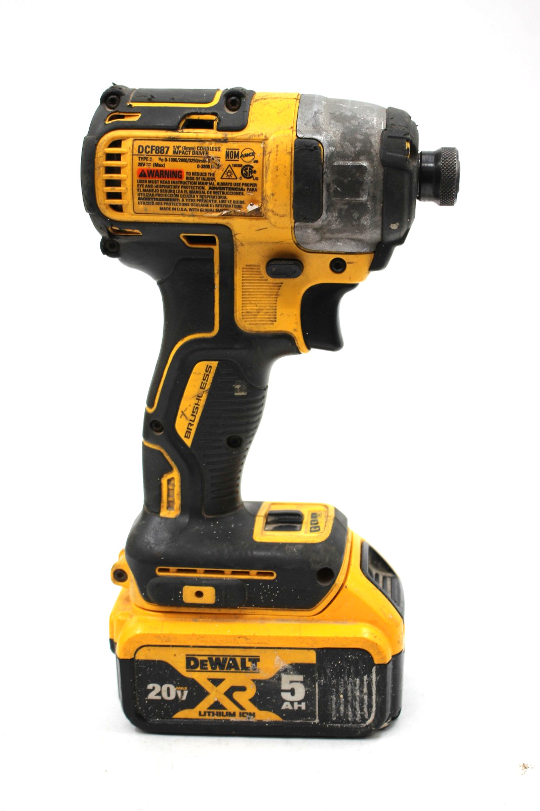 DEWALT DCF887 20V Brushless 1/4&Prime; HEX Impact Driver W/5Ah Battery and Charger