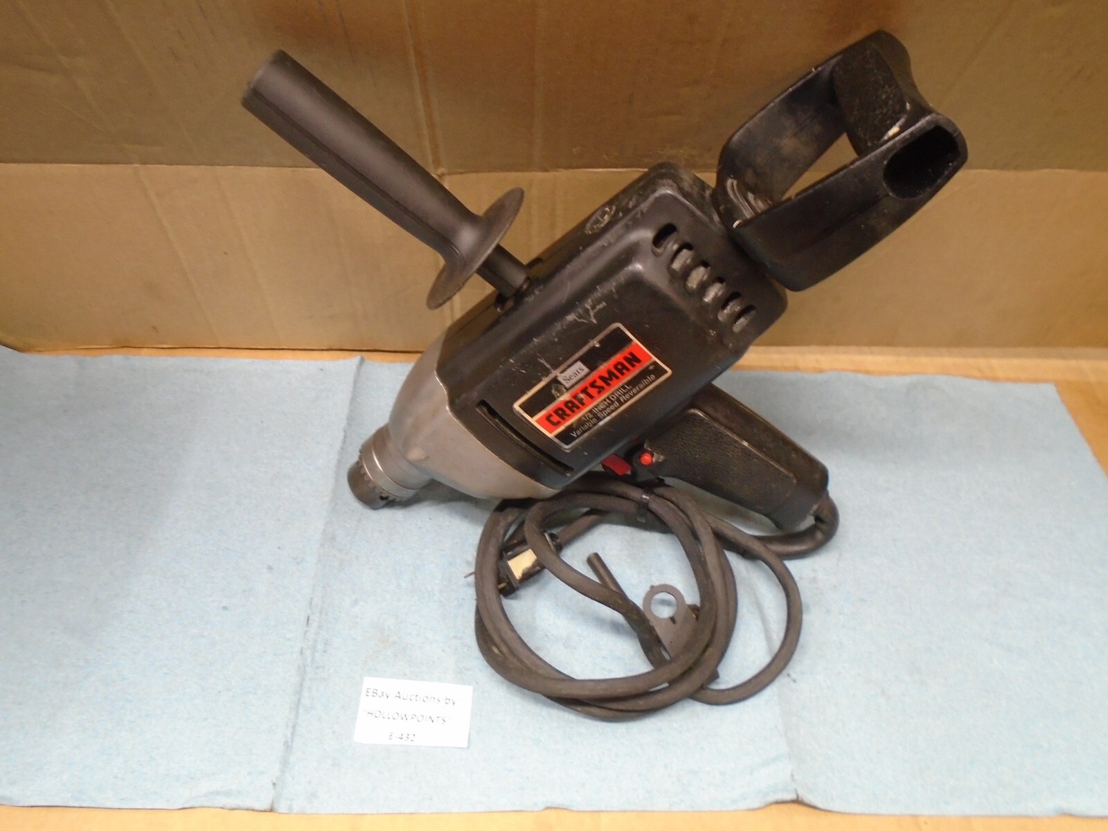 Craftsman USA Big 1/2&Prime; Chuck VSR Corded Drill 0-600 Rpm 315.10280 w/Handle E432