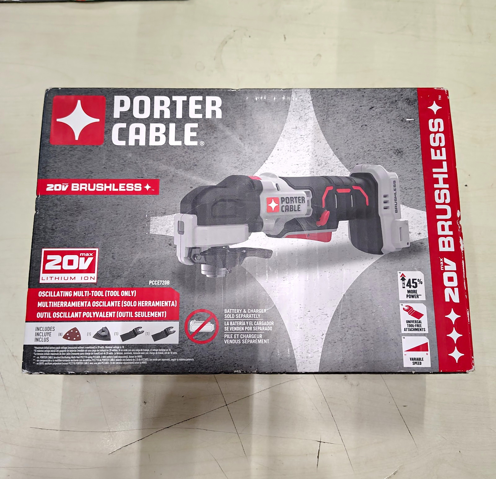 PORTER-CABLE 20V MAX Brushless Oscillating Multi-Tool Variable Speed PCCE720B