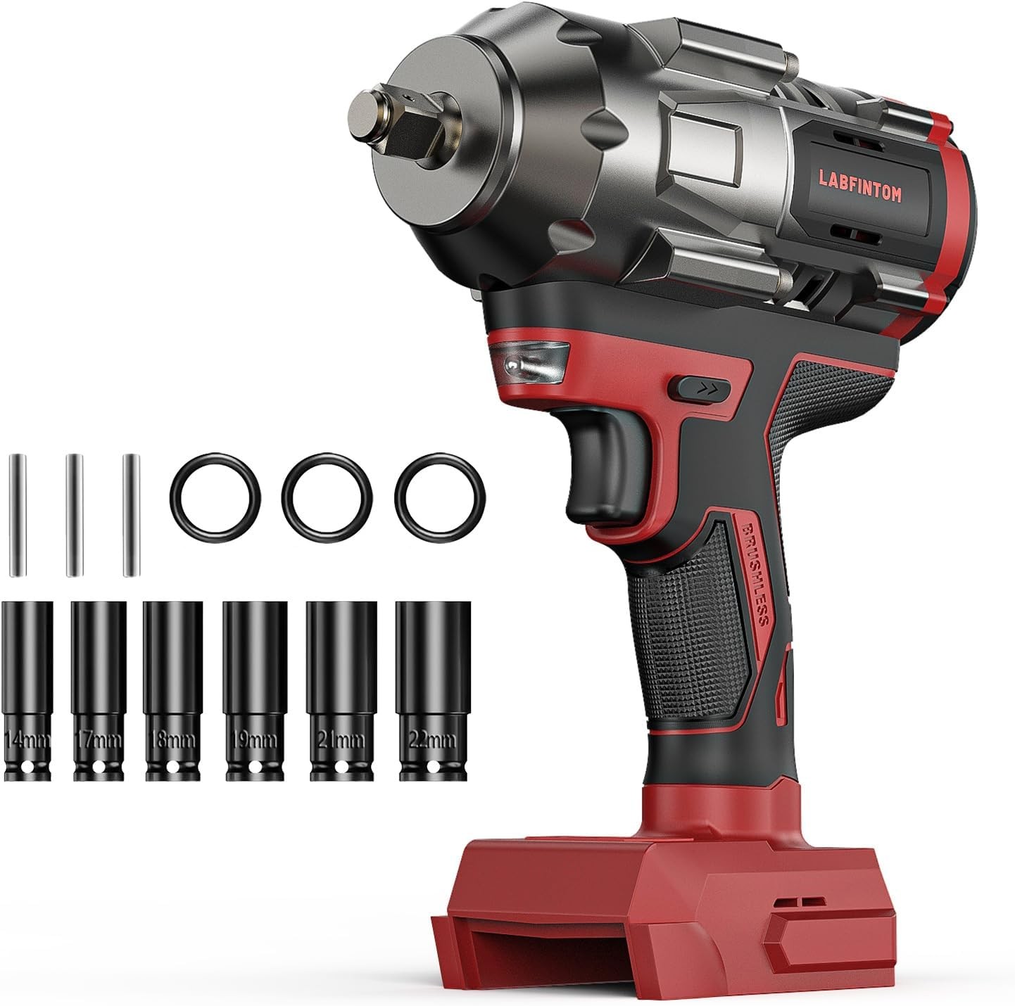 Cordless Impact Wrench 1/2 inch for Milwaukee 18V Battery, 900Ft-lbs(1200N.m) Hi