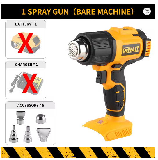 DEWALT DCE530 20V Cordless Heat Gun 550°C Thermal Blower Tool LED Light