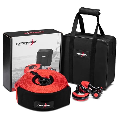 3”x 30FT Tow Straps Recovery Kit with D Ring Shackles, 35000lb Break 3&Prime; x 30FT