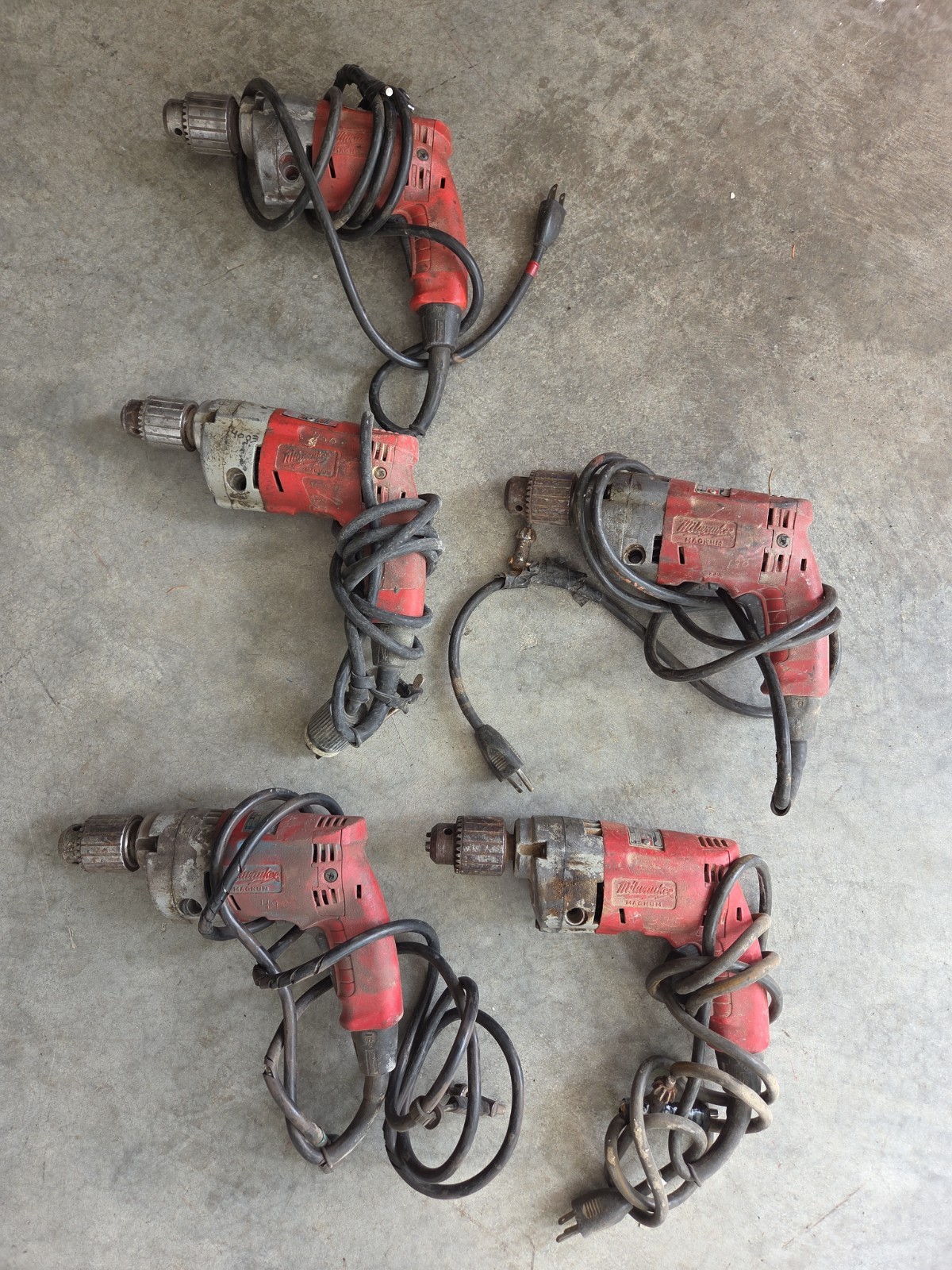 Lot Of 5x Milwaukee 0234-1 Magnum Hole Shooter 1/2&Prime; Heavy Duty Corded Drills