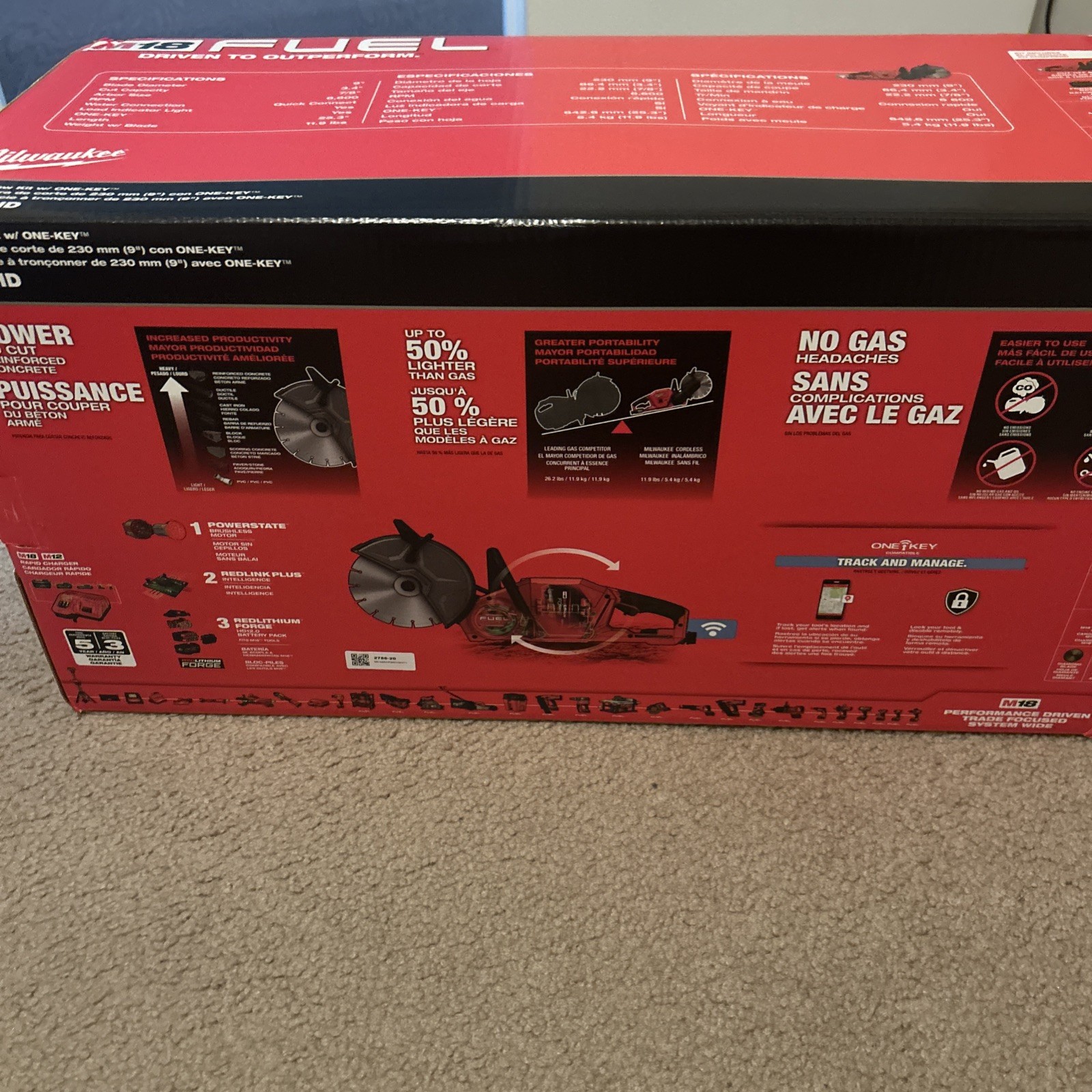 Milwaukee Tool 2786-22Hd M18 Fuel 9&Prime; Cut-Off Saw W/ One-Key Kit