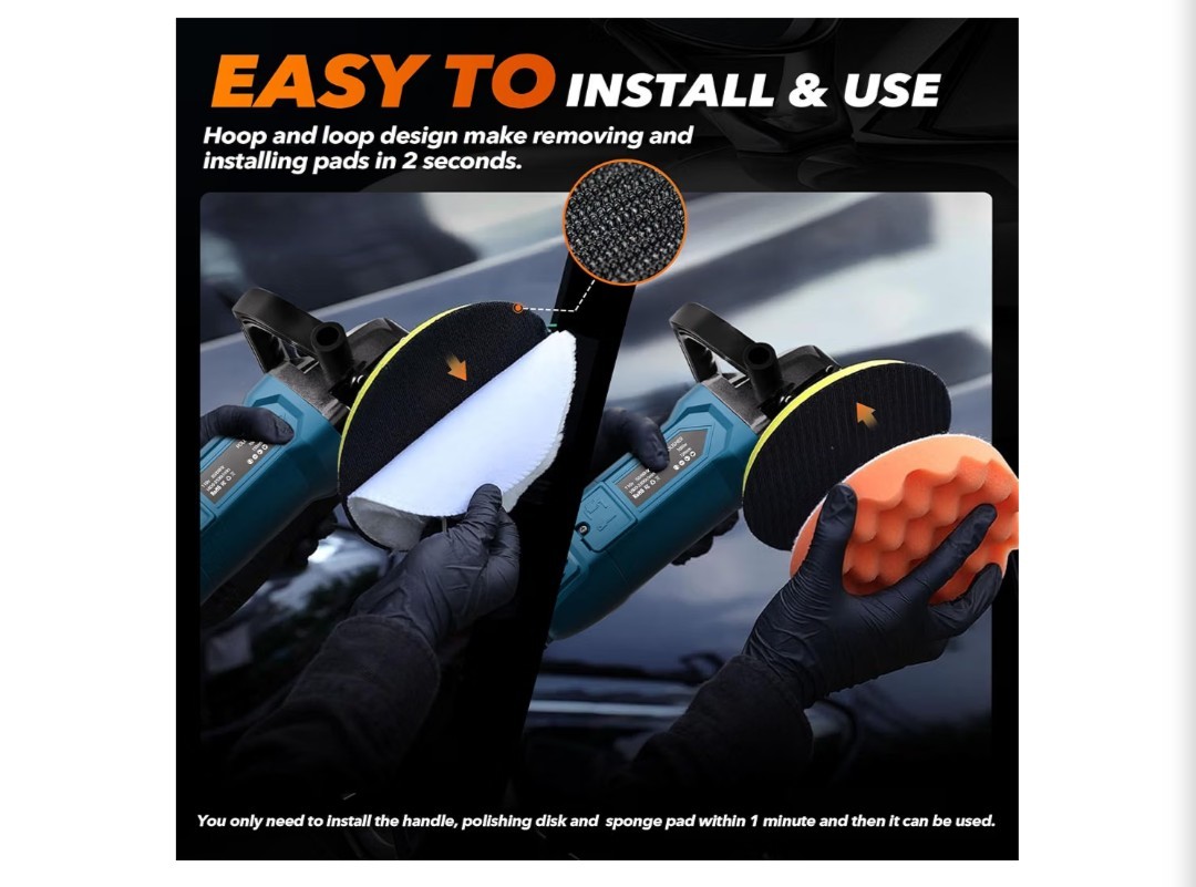 CARS/HOME BUFFER POLISHER, 6 INCH/7 INCH 1600W ROTARY CAR BUFFER POLISHER WAXER