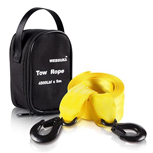 Trailer Winch Strap with Hook, 1.5in 16ft Heavy Duty 1.5&Prime;x16ft-4500lbs Yellow