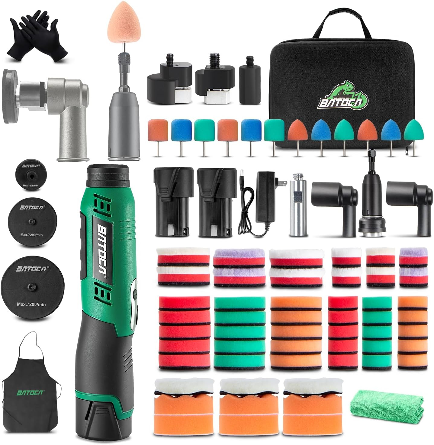 S6 Mini Polisher Cordless Polisher for Car Detailing, 2X2.0Ah Batteries, 0Mm Rot