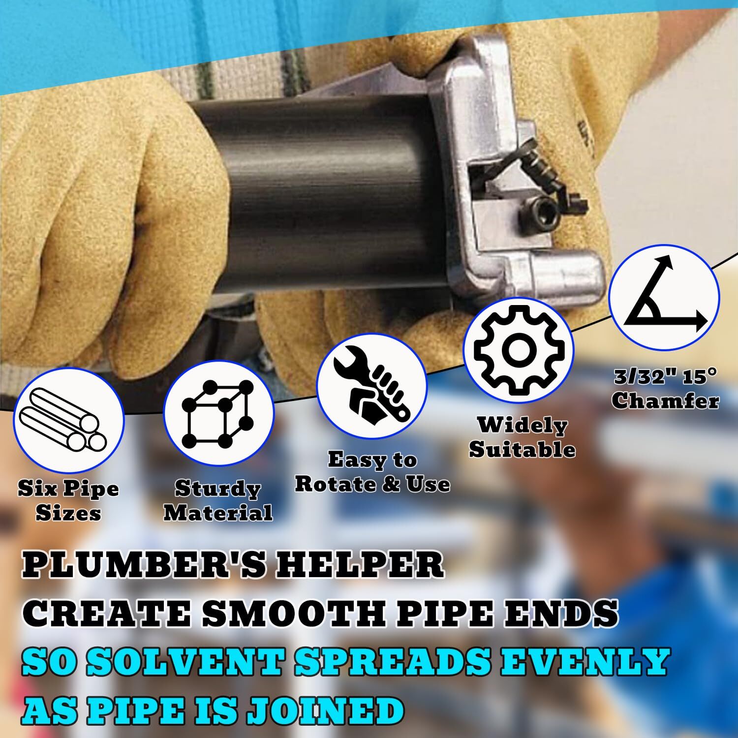 PVC Pipe Chamfering Tool Effective Pipe Burring Sturdy Tubing Reamer Chamfer