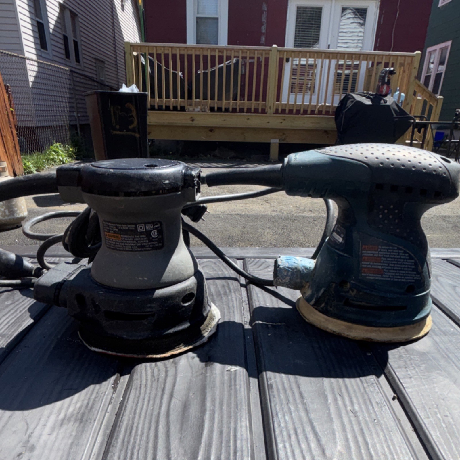 Bosch & Porter-Cable Corded Dual Action Orbital Sander Lot Blue/Gray/Black