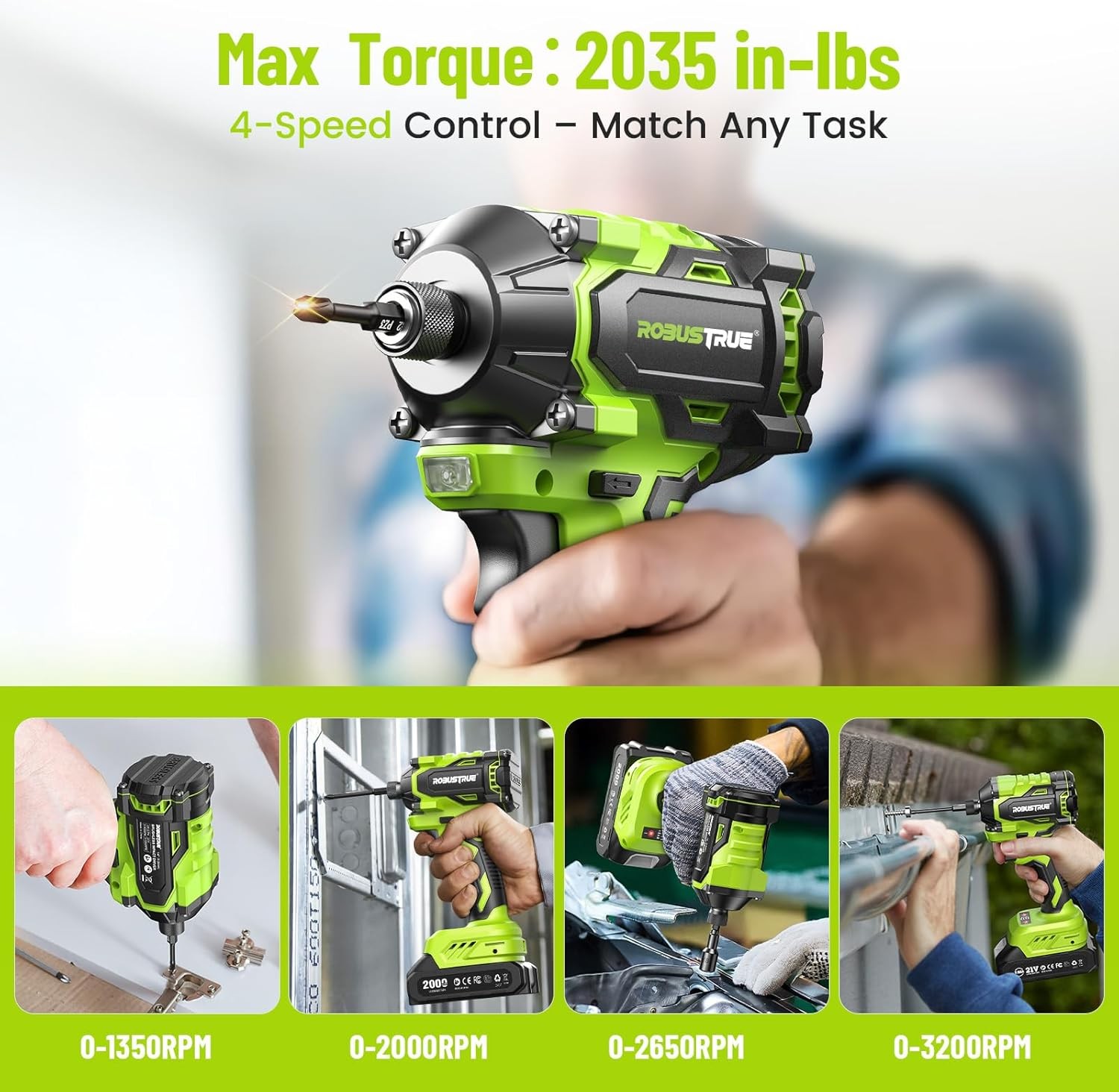 21V Cordless Drill & Impact Driver Combo Kit 3/8&Prime; Drill & 1/4&Prime; Impact Driver