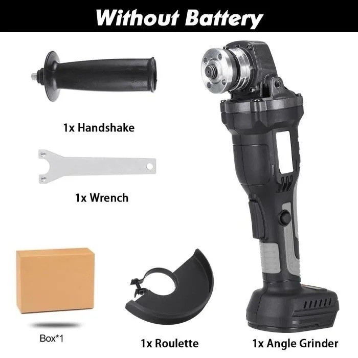 Brushless Cordless Electric Angle Grinder Rechargeable Cutting + 2 Battery 388V