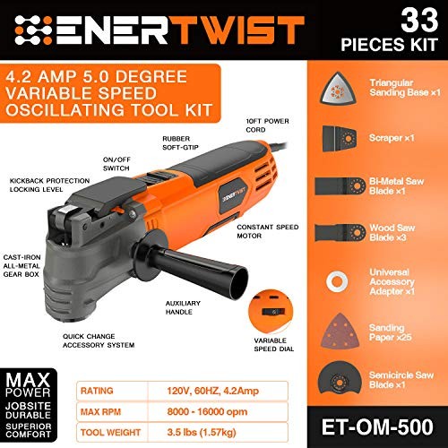 4.2 Amp Oscillating Multitool Kit with 31pcs Saw Accessories | 5° Oscillation