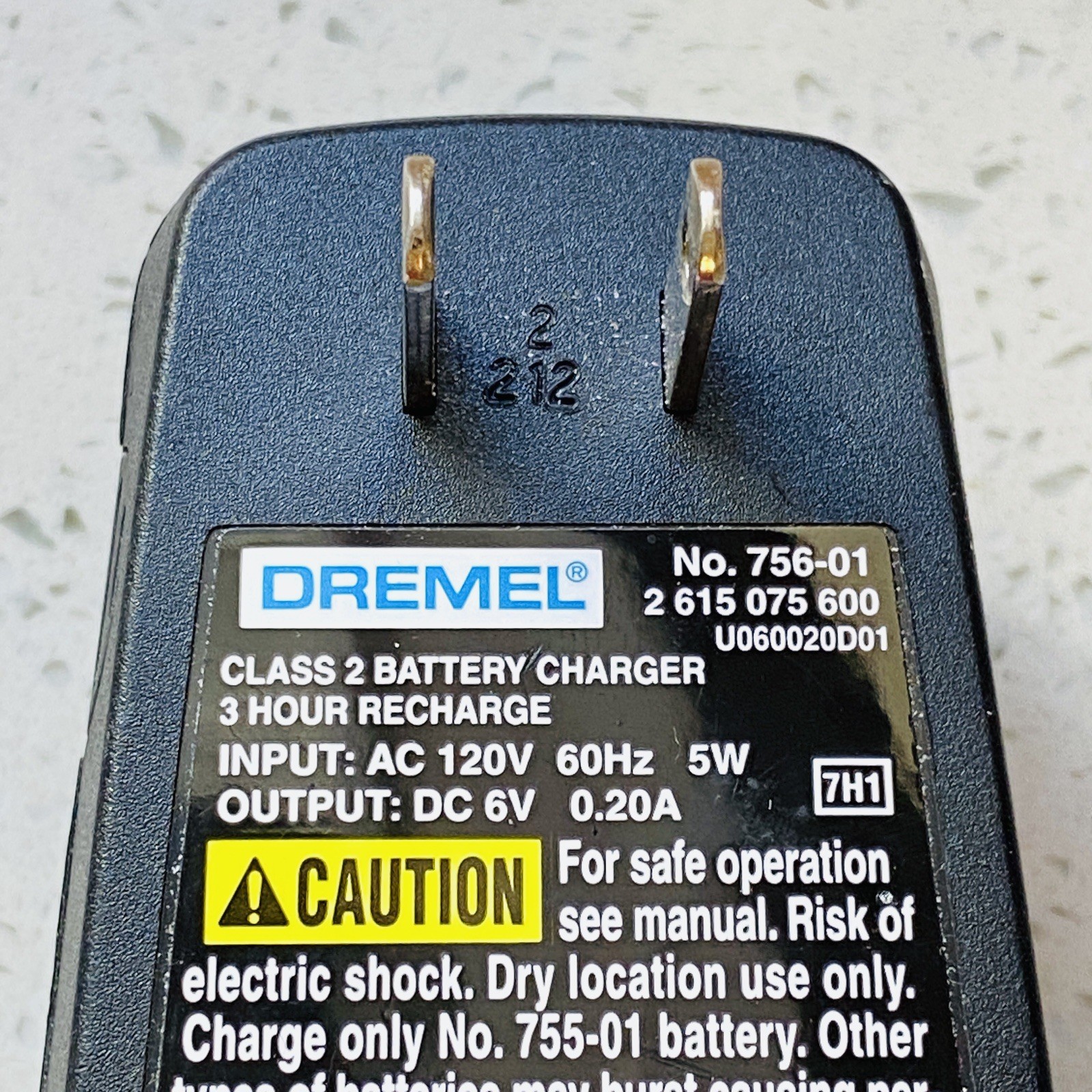 Dremel 756-01 battery charger 4.8 V used for cordless rotary tool