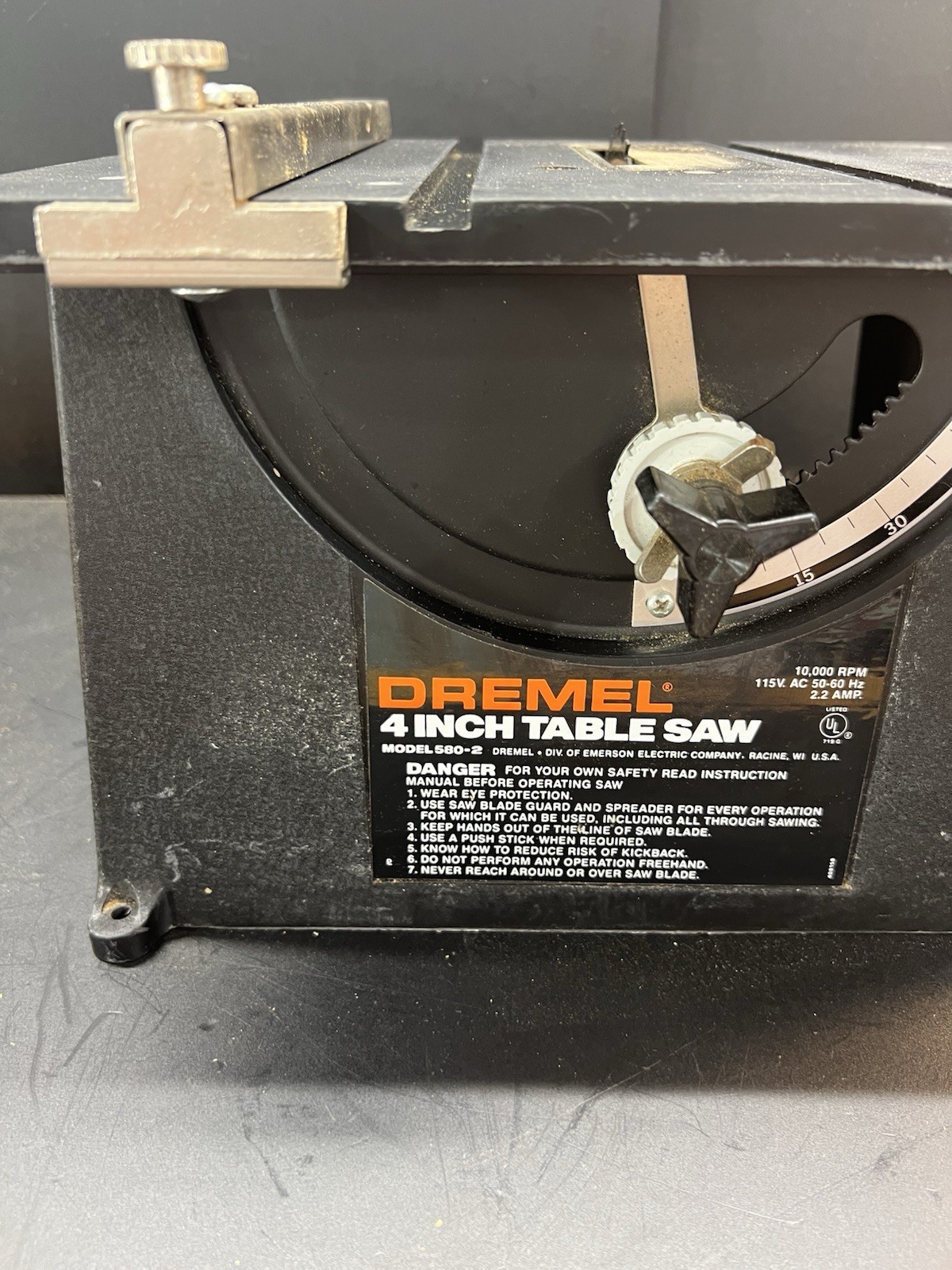 Vintage Dremel 580-2 4&Prime; Table Saw 10000 RPM Tested Works USA Made-Tool equipment
