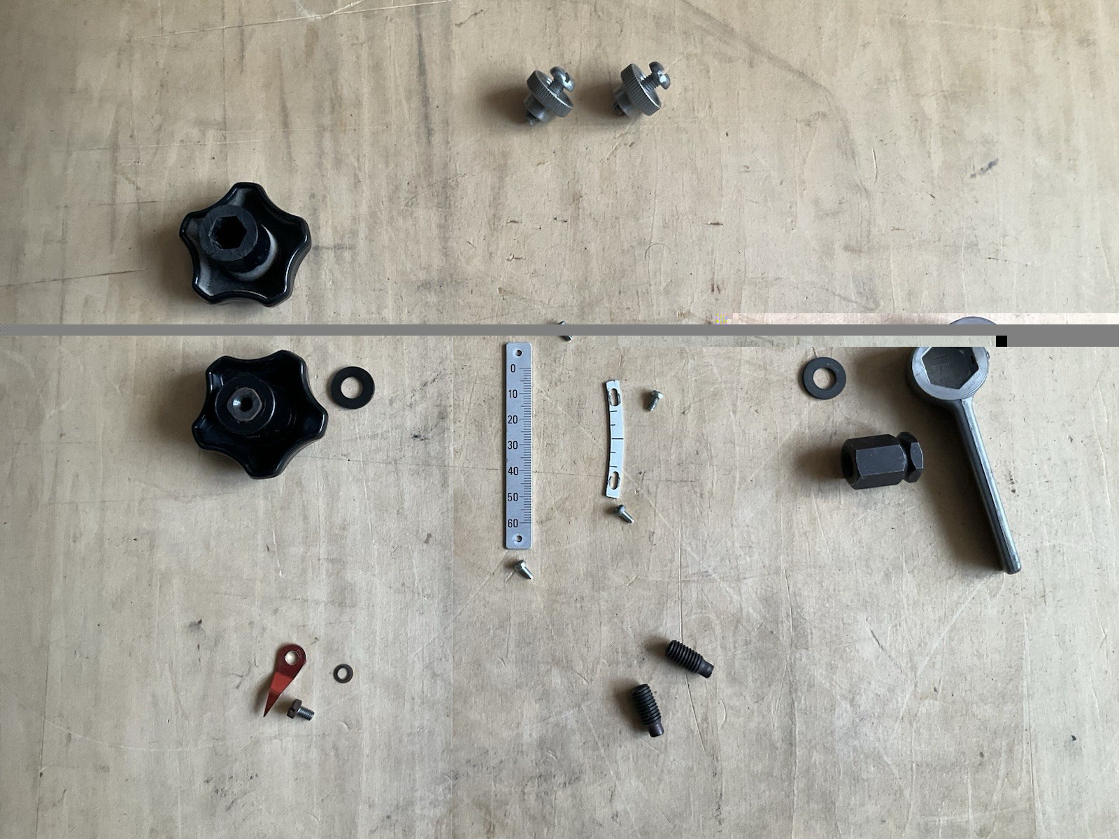 Inca Major 250/259 Table Saw Knob And Height/Tilt Scale Replacement Set