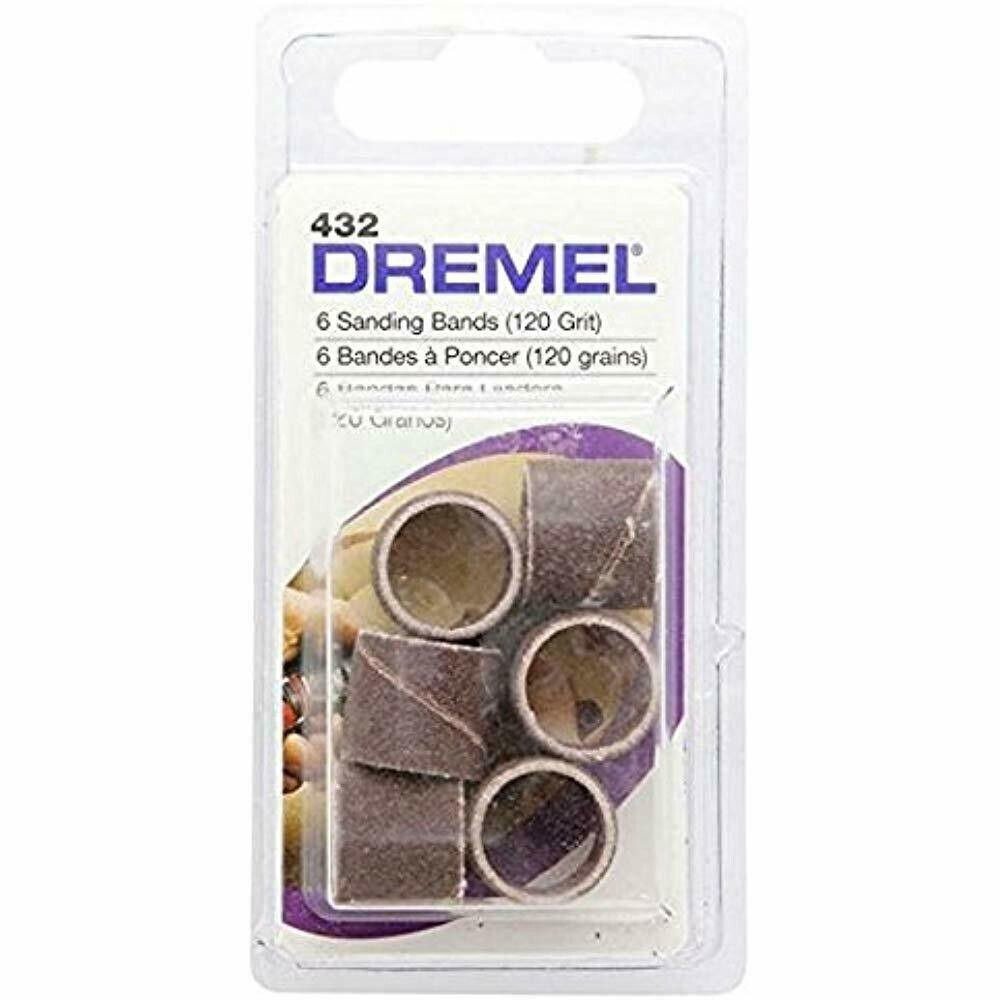 432 1/2-Inch 120 Grit Sanding Bands, 6 Pack Power Rotary Tool Accessories Hand