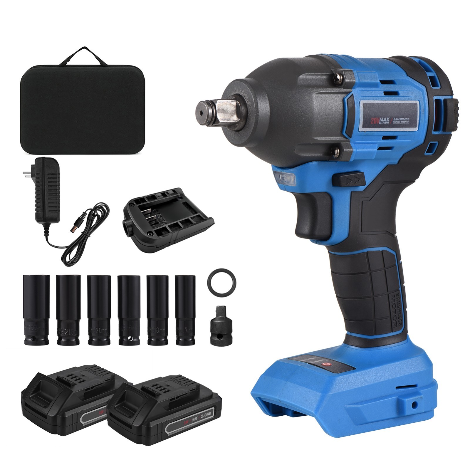 20V MAX Cordless Brushless Wrench 350N.m High Torque Electric Impact Wrench Powe