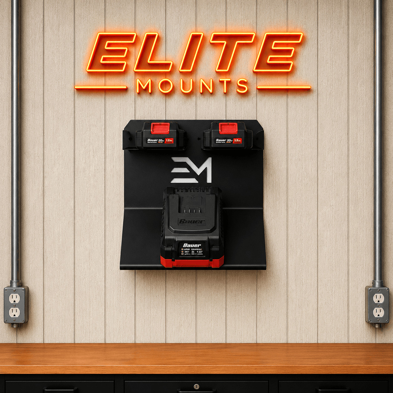 Bauer 20V Charger and Battery Mount