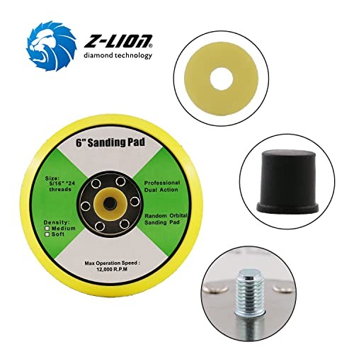 6 Inch Backing Pad Thread Plates for Air Sander Dual 5/16&Prime;-24 6 inches-1pc
