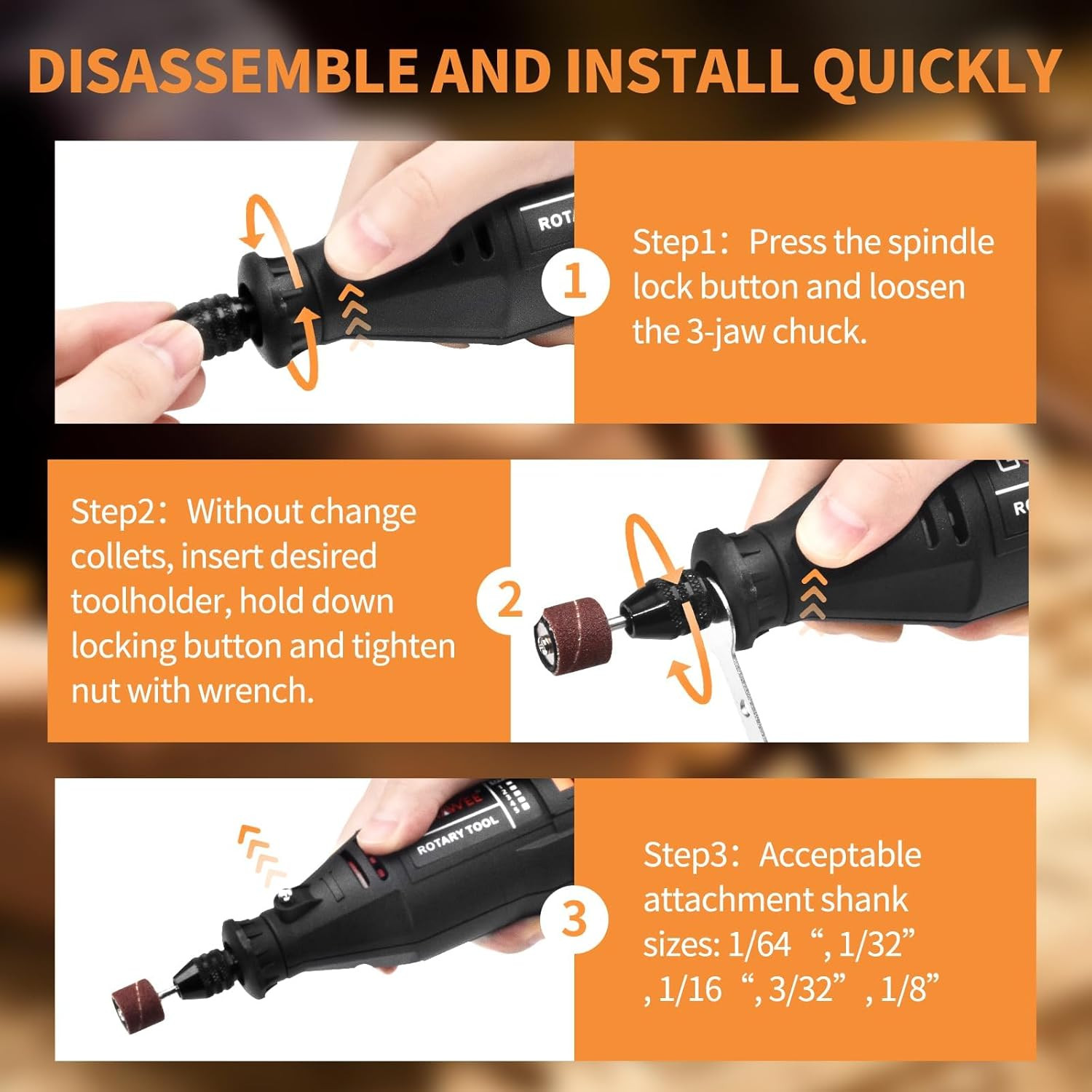 Rotary Tool Kit with Multipro Keyless Chuck and Flex Shaft -140Pcs Accessories V