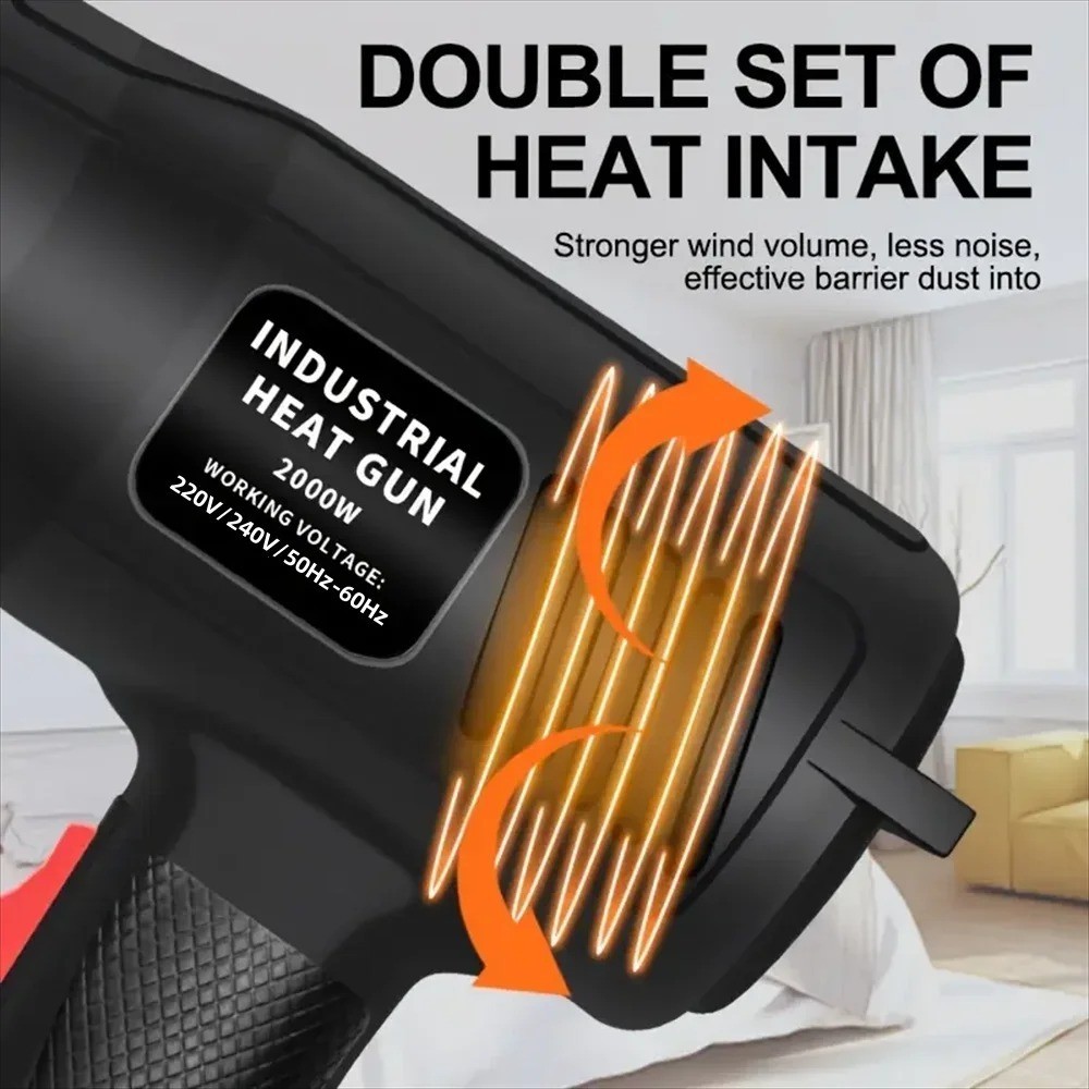 2000W Electric Heat Gun Variable Temperature Hot Air Gun with Nozzles Tool – USA