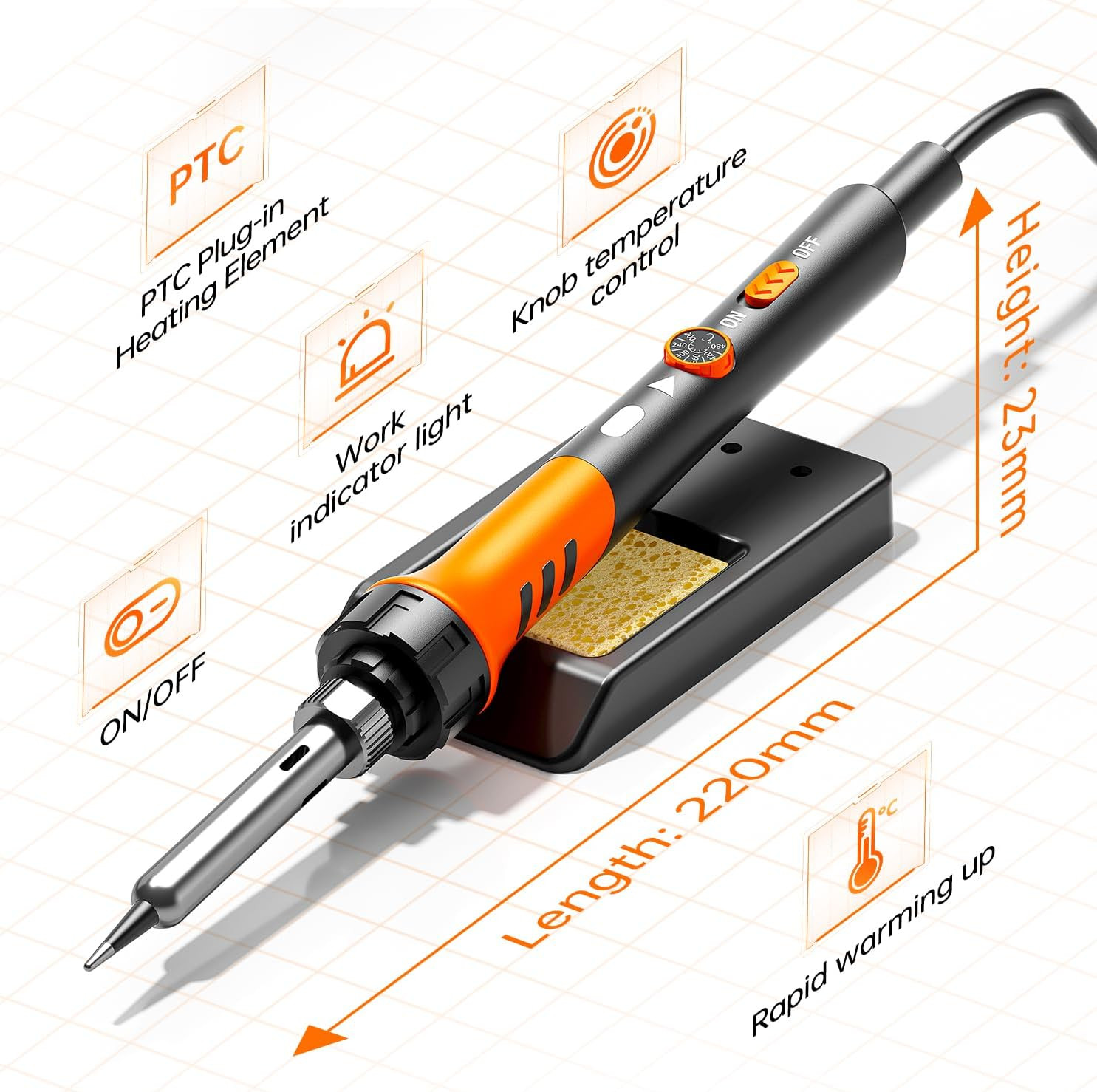 60W Precision Soldering Micro Pen Heavy Duty Kit Small Solder Iron Tool Adjust