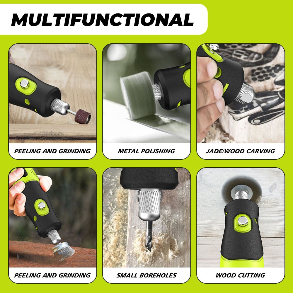 231pcs Mini Cordless Rotary Tool USB Rechargeable 5 Speed Electric Grinder Pen.