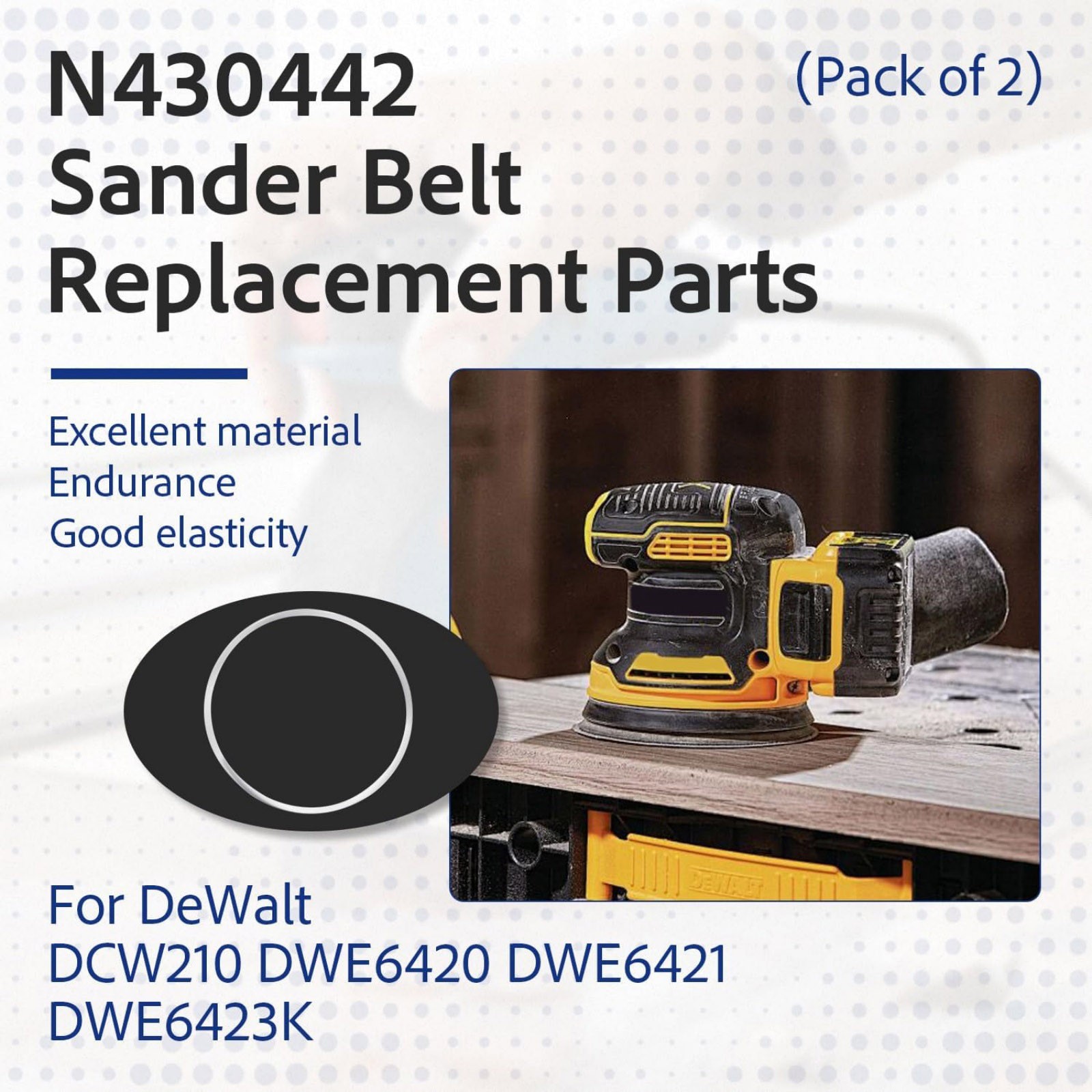 Sander Belt 2 Pack N430442 For DeWalt DWE6420 DWE6421 And DCW210P1 Replacement