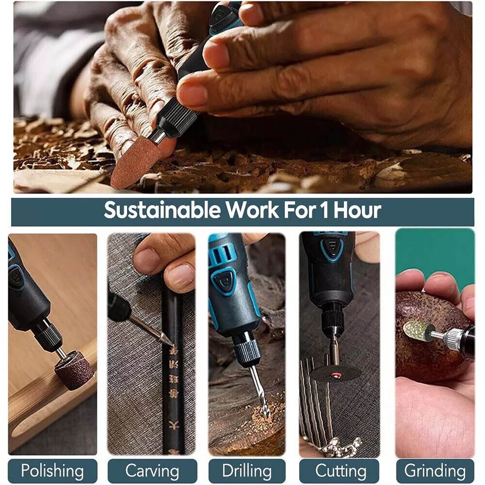 Multi-Use Cordless Electric Mini Drill Grinder Engraving Pen Rotary Tool Kit