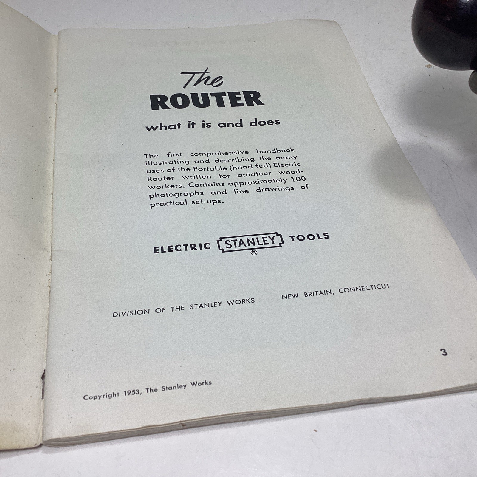 Vintage Stanley Handyman Router Type 39-A, Base 13-A, Manual & 5 Bits. Working