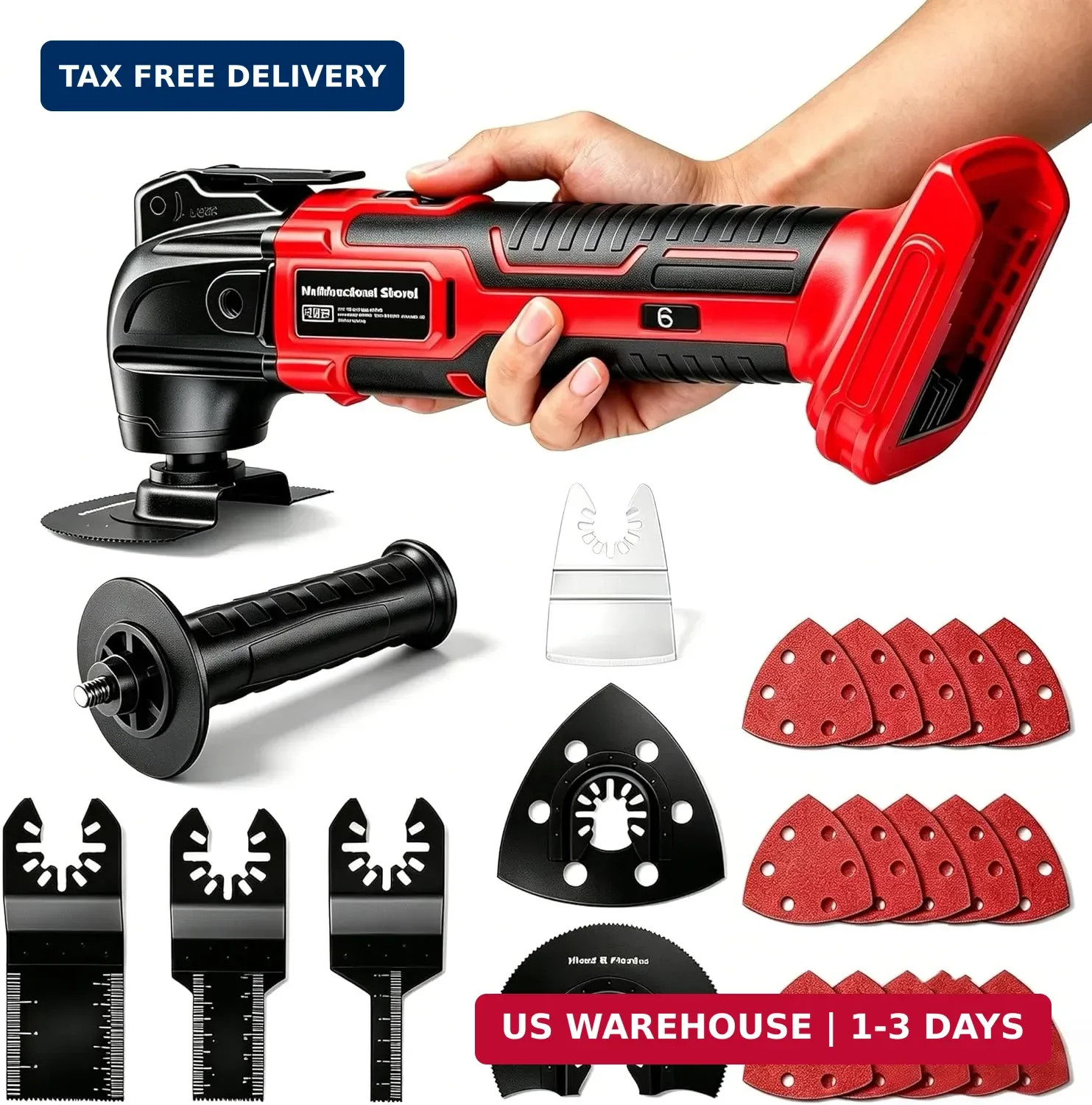 Cordless Oscillating Tool for Milwaukee 18V Battery(No Battery), 6 Variable Spee