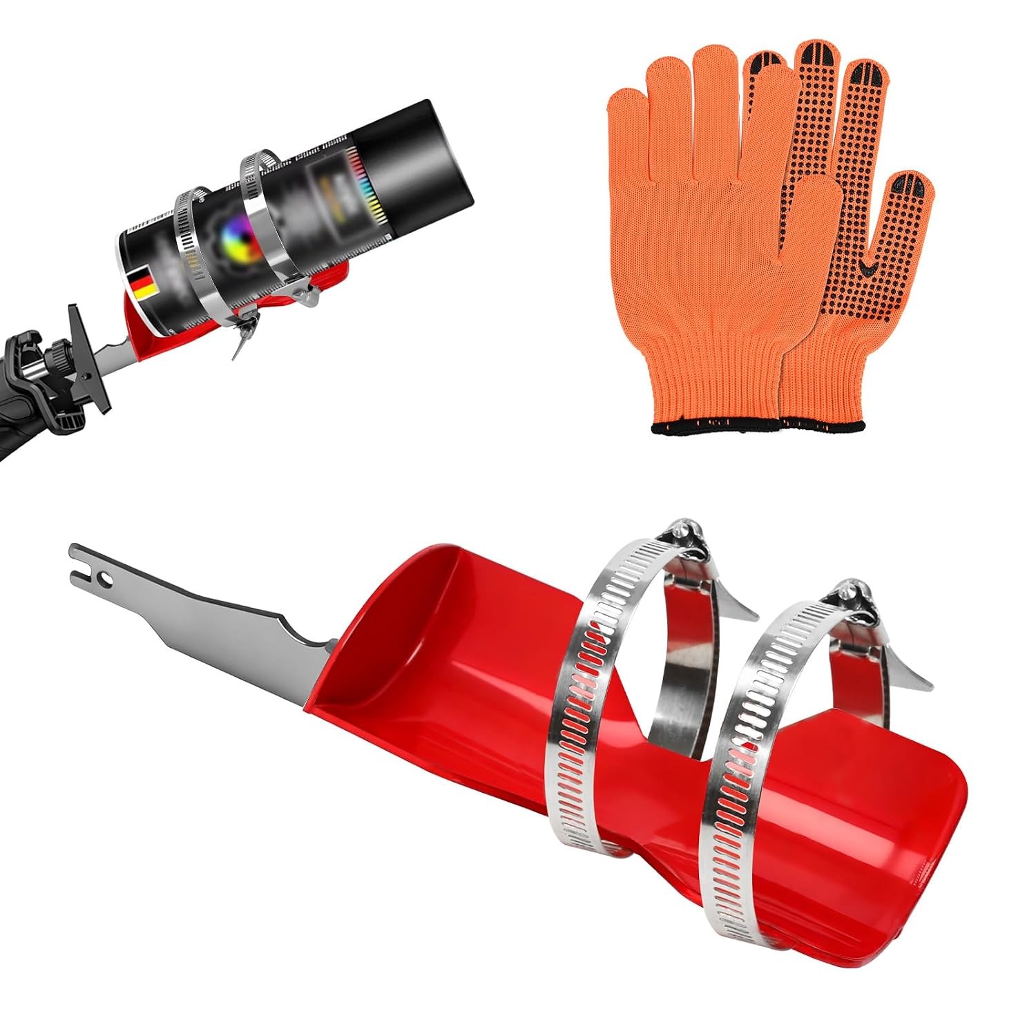 Red Reciprocating Saw Shaker with Double Clamp Design for Spray Paint Cans