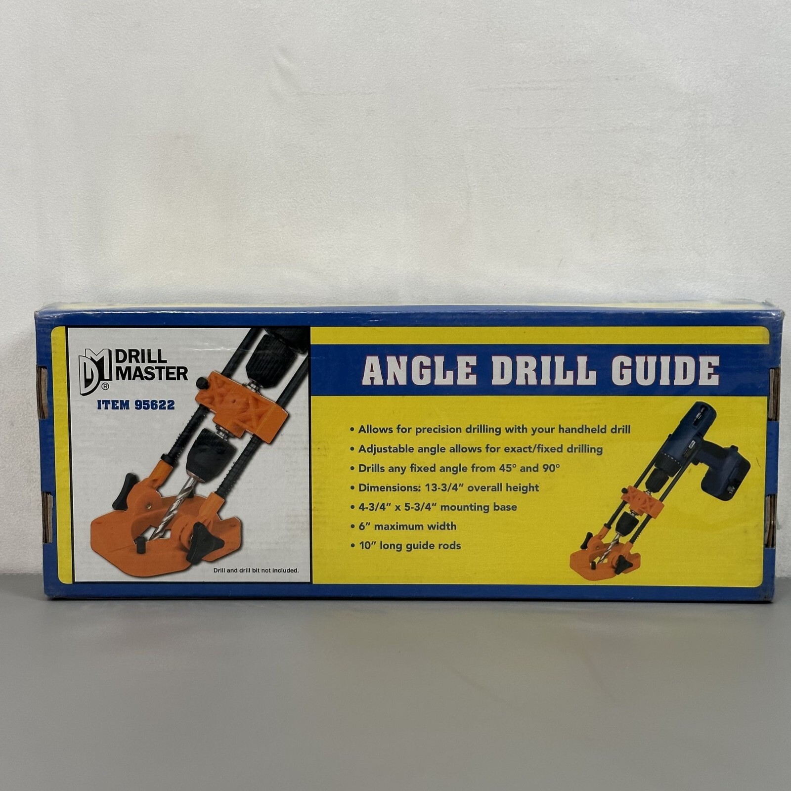 NOS Drill Master Angle Drill Guide Adjustable 45° To 90° For Handheld Drills New
