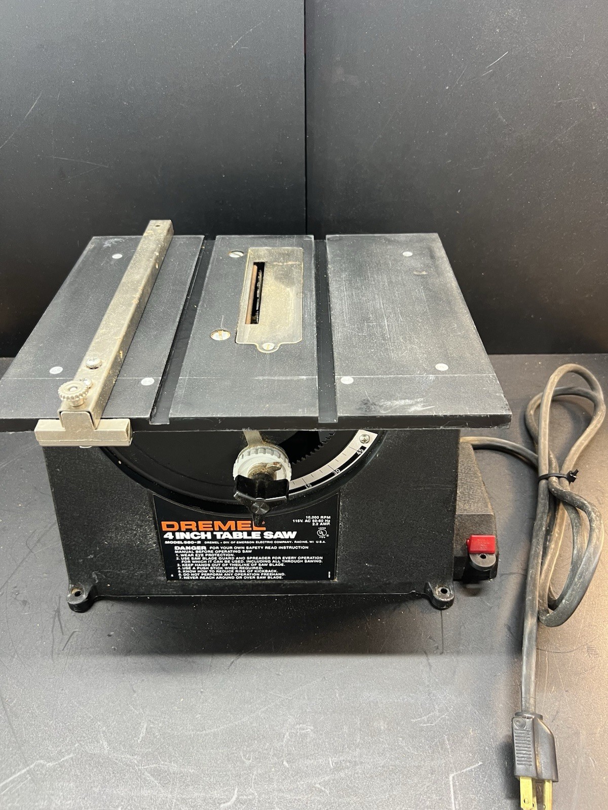 Vintage Dremel 580-2 4&Prime; Table Saw 10000 RPM Tested Works USA Made-Tool equipment